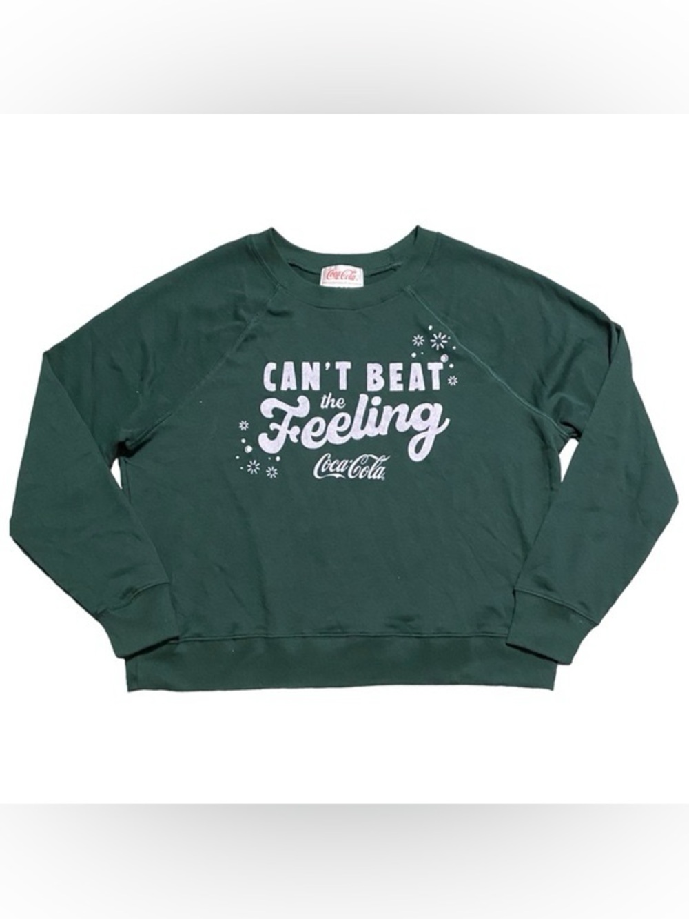 Wildfox Dark Green Crewneck Sweatshirt 'Can't Beat the Feeling' Small NWT